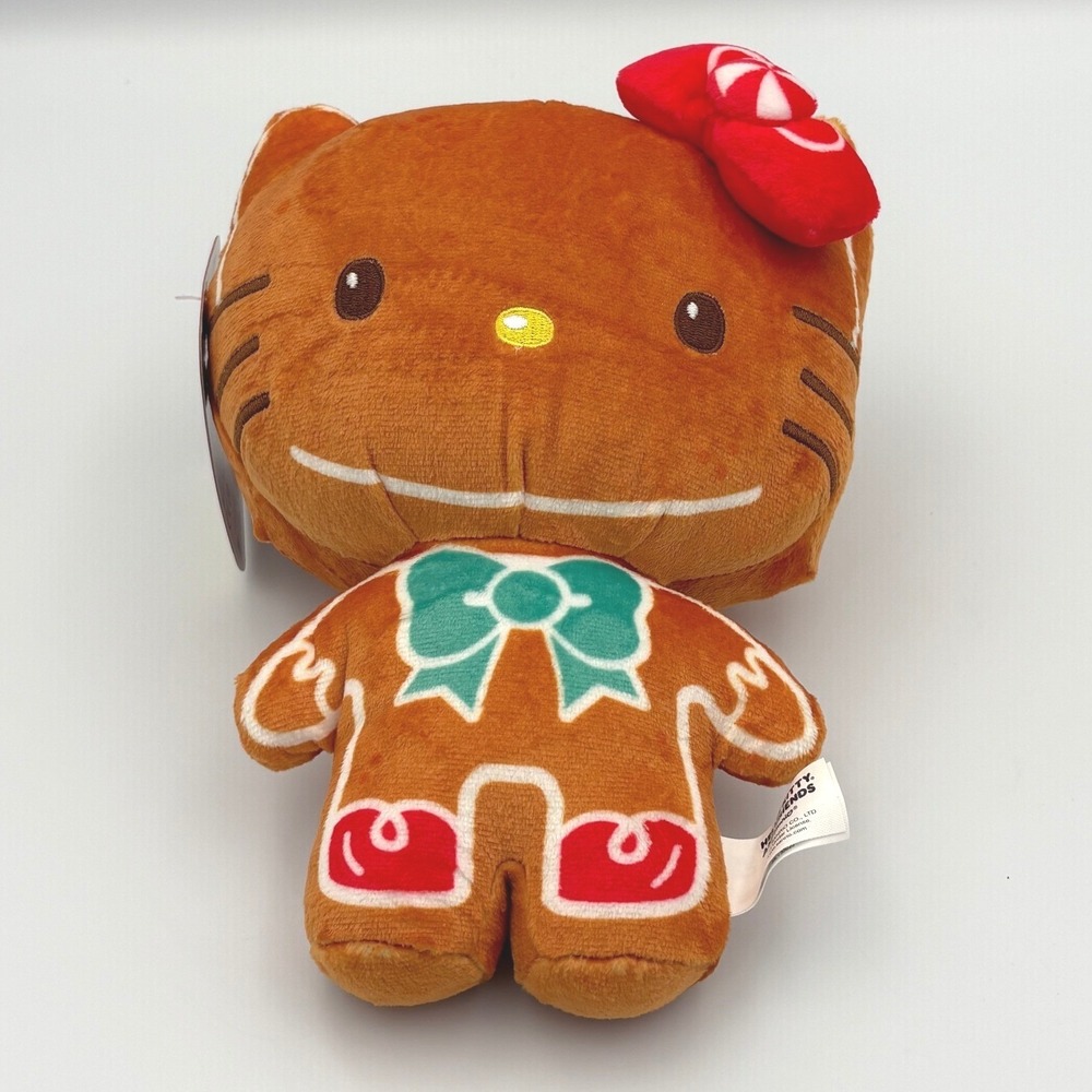 Hello Kitty Christmas Gingerbread Plush 8" Holiday Sanrio Jazwares NWT Pink Bow